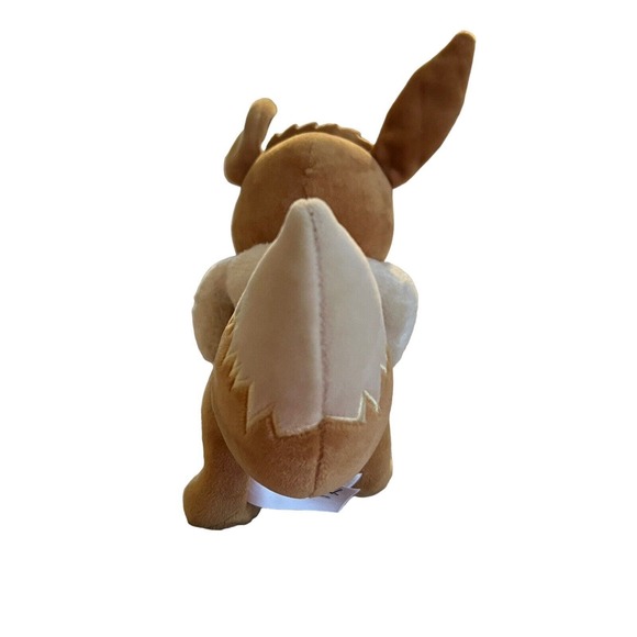 Eevee Pokemon 2022 Stuffed Plush 8” Brown Ears,Embroidered Features,W/ Tush Tags - Picture 4 of 8